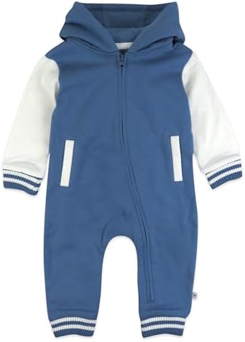 HonestBaby Baby Boys' Hoodie Coverall Team Varsity 100% Organic Cotton by HonestBaby