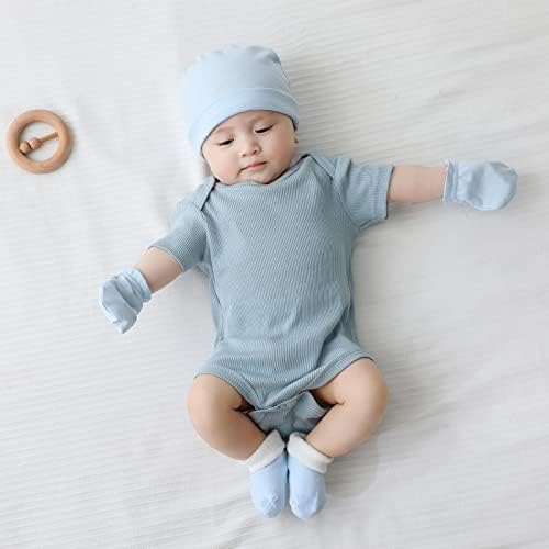 MAMIMAKA Baby Hat and Mittens Set Newborn Baby Hats Caps - Image 5