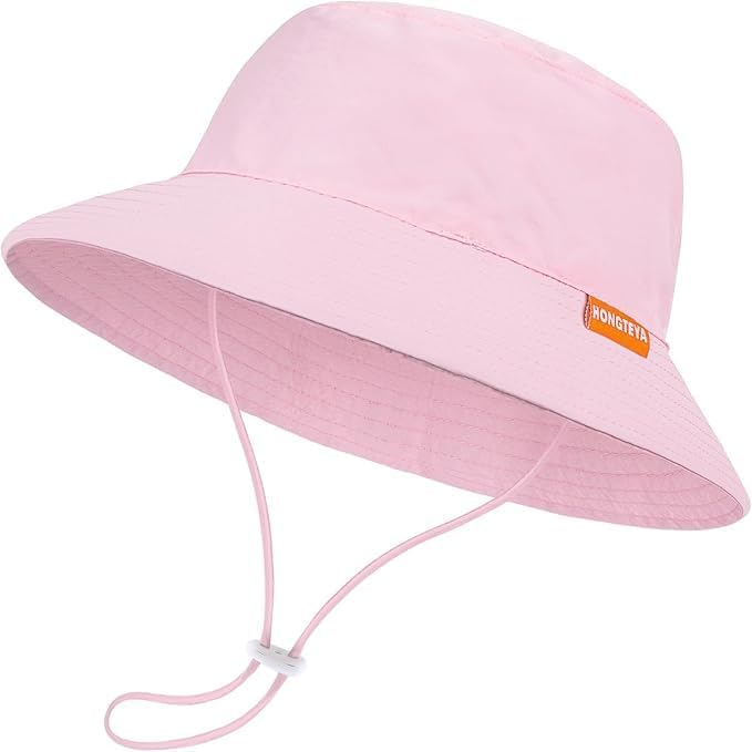Baby Sun Hat Kids Summer Sun Protection Toddler Bucket Hat Wide Brim Adjustable by HONGTEYA