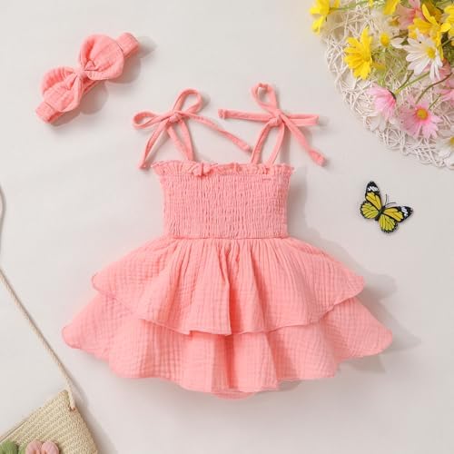 YOUNGER TREE Baby Girl Clothes Infant Summer Romper Dress Sleeveless Bodysuit - Image 3