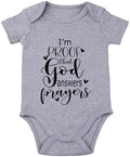 listery I'M Proof That God Answers Prayers Baby Bodysuit Baby Religious Infant by listery