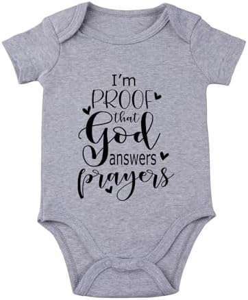 listery I'M Proof That God Answers Prayers Baby Bodysuit Baby Religious Infant by listery