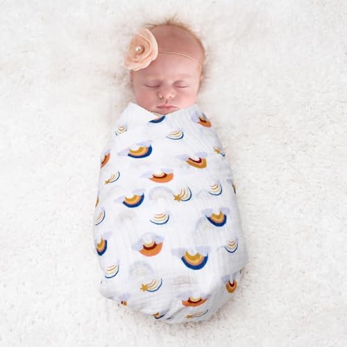 david's kids 4 Pack Baby Muslin Swaddle Blankets, 100% Cotton and Ultra Soft - Image 7