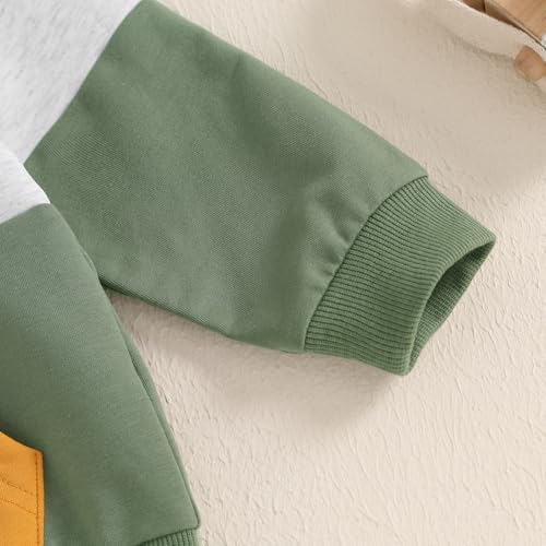 Infant Baby Boy Fall Winter Clothes Outfit Hooded Long Sweatshirt Pant Set - Image 6