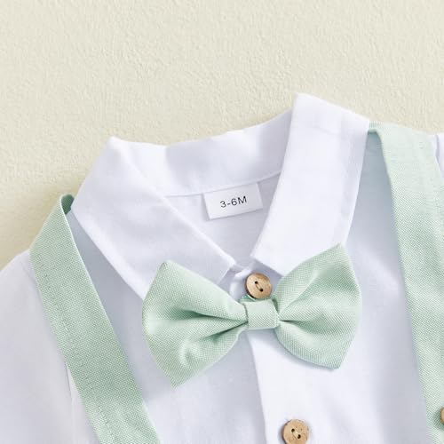 PUHHAPIEY Baby Boy Gentleman Wedding Outfit Dress Romper Suspender Pants | 0 3 - Image 6