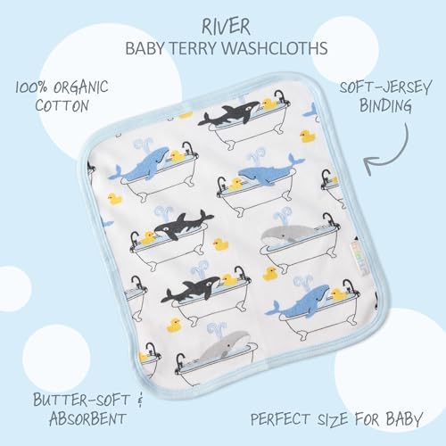 Butterblu River 10-Pack Baby Washcloths 100% Organic Cotton Absorbent - Image 2