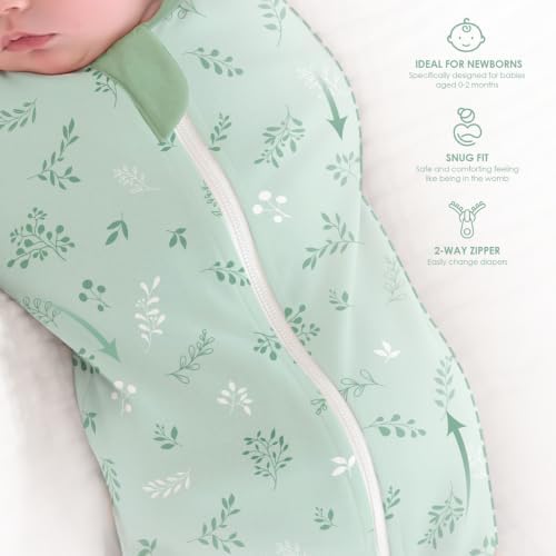 Baby Swaddle 0-2 Months, Cotton Arm-In Zipper Sleep Sack, Wearable Blankets Wrap - Image 5