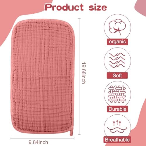 Remagr 8 Packs Muslin Burp Cloths Large 20" x 10", 6 Layers Unisex Baby - Image 2