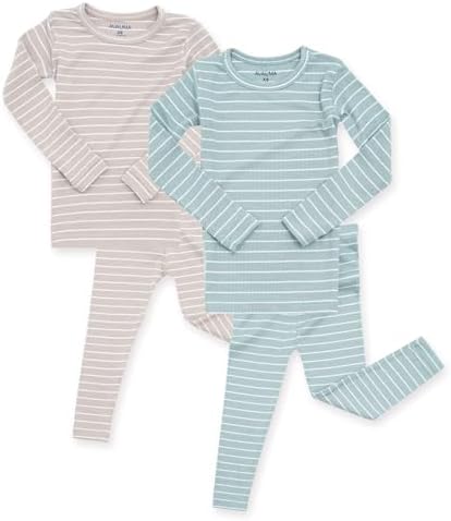 AVAUMA Stripe Pattern Baby Boys Girls Pajama Set Kids Toddler Snug fit Ribbed by AVAUMA