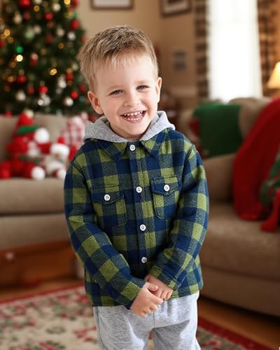 Toddler Baby Boy Long Sleeve Shirt Flannel Buffalo Plaid Shirts Button Down - Image 2