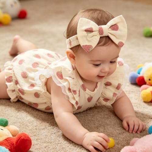 TITKKOP Ruffle Bubble Romper for Baby Girl | One-Piece Shorts Jumpsuit | Summer - Image 4
