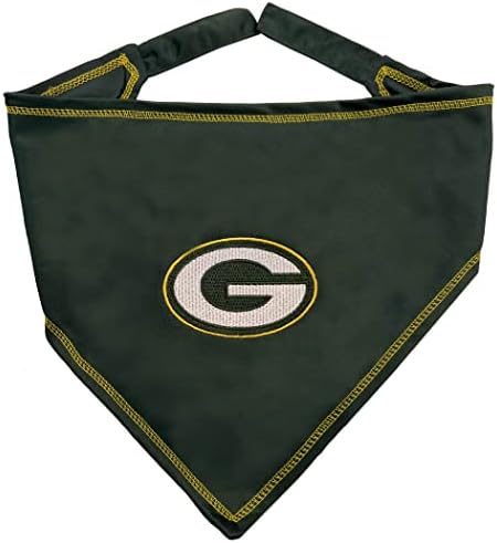 Pets First NFL Green Bay Packers TIE Bandana, Small/Medium. Dog Bandana Scarf by PETSFIRST