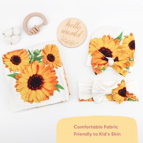 DRESHOW BQUBO Baby Girl Newborn Floral Receiving Blankets - Image 4
