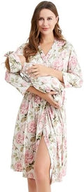 Galabloomer Maternity Robe and Receiving Blanket, Matching Mommy Labor Robe by Galabloomer