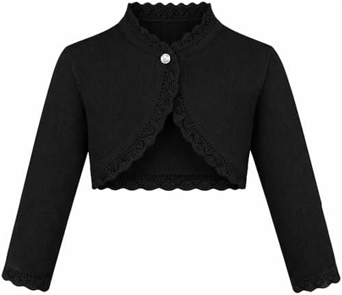 Lilax Little Girls' Knit Long Sleeve Button Closure Bolero Cardigan Shrug by Lilax