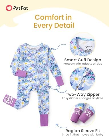 PATPAT Organic Cotton Baby Footie Pajamas - Image 5