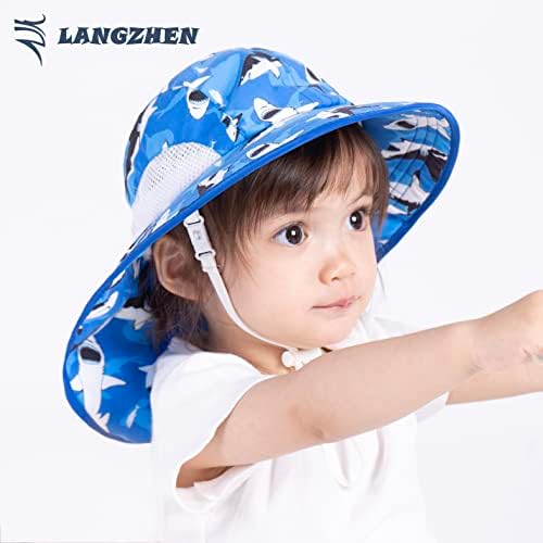 LANGZHEN Sun Protection Hat for Kids Toddler Boys Girls Wide Brim Summer - Image 2