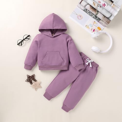 Happy Town Baby Fall Outfits for Girl Boy Long Sleeve Hoodie Top and Long - Image 2