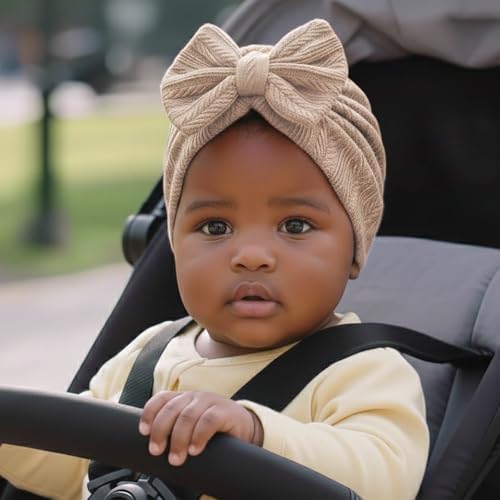 BQUBO Baby Turban Hats and Mittens Set Newborn Infant Hospital Hats Caps - Image 2