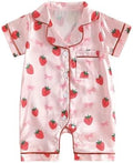 Kuriozud Baby Girl Boy Romper Pajamas Onesie Short Sleeve Button Down Pjs by Kuriozud