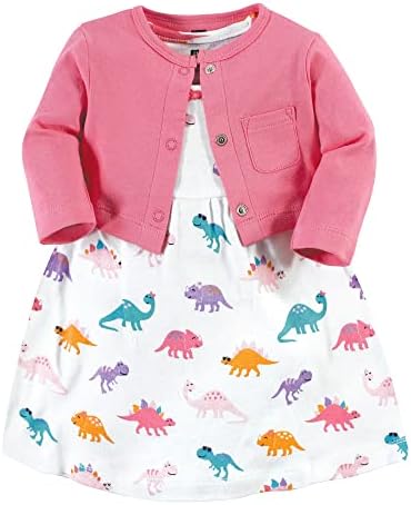 Hudson Baby Infant and Toddler Girls Cotton Dress and Cardigan Set by HudsonBaby