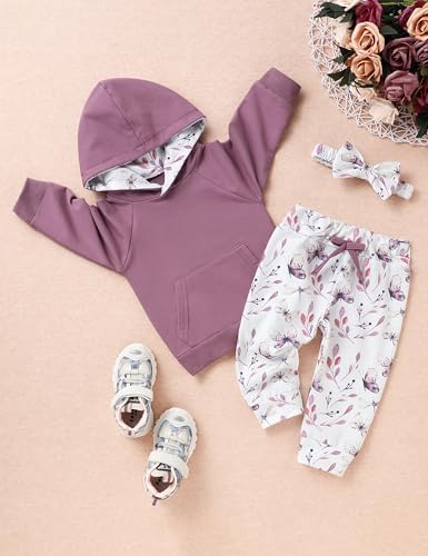 oklady Baby Girl Clothes, Hoodie Tops Floral Pant - Image 2