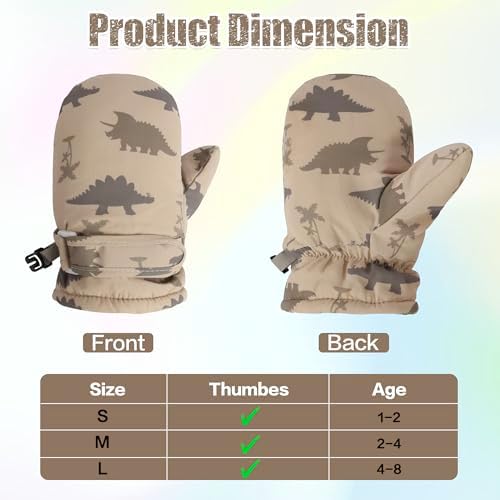 Toddler Mittens Lined Fleece Snow Gloves - Image 4