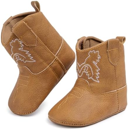 HsdsBebe Baby Boys Girls Western Cowboy Boots Infant Moccasins High Top Booties by HsdsBebe