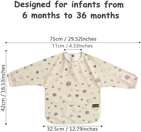 Weaning Bib with Long Sleeves & BLW, Soft and Skin-Friendly Material - Image 2