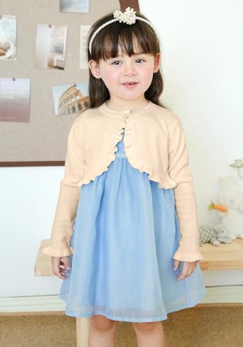 Toddler Girls Cardigan Sweater Bolero Shrug Baby Kids Long Sleeve Cropped Dress - Image 6