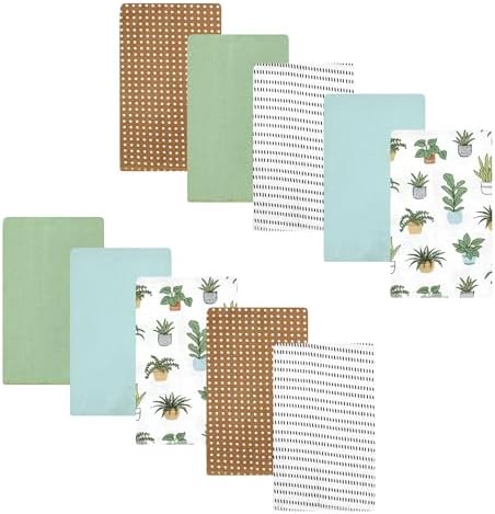 Luvable Friends Hudson Baby Flannel Burp Cloths 10pk, Botanical Plants by Luvable+Friends