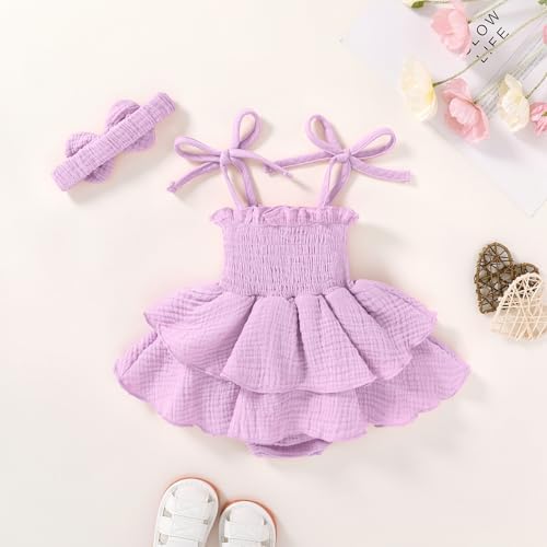 YOUNGER TREE Baby Girl Clothes Infant Summer Romper Dress Sleeveless Bodysuit - Image 3
