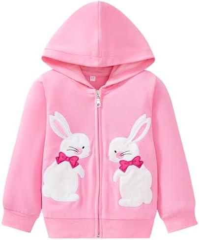 Baby Girl Zip-up Jacket Rainbow Unicorn Cotton Hoodie Sweatshirt Toddler Fall by Popshion