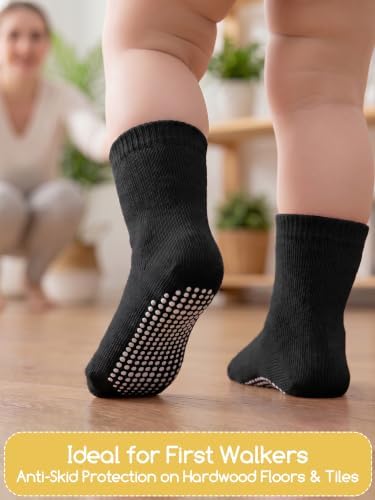Aroveea Toddler Socks Non Slip Grip Ankle Baby 12 Pack - Image 2