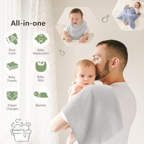 Susurration Muslin Burp Cloths 24x24 Inches Ultra Soft 100% Cotton | 4 Pack - Image 3
