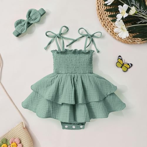 YOUNGER TREE Baby Girl Clothes Infant Summer Romper Dress Sleeveless Bodysuit - Image 2