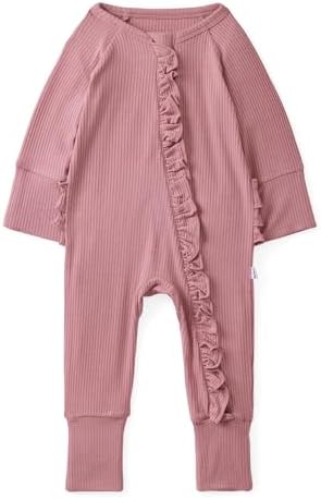 Little Sleepies Ruffle Zippy, Viscose from Bamboo Baby Pajamas, Girls Sleepers by LittleSleepies