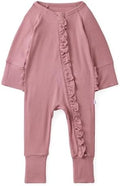 Little Sleepies Ruffle Zippy, Viscose from Bamboo Baby Pajamas, Girls Sleepers by LittleSleepies