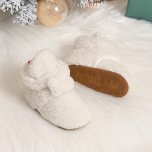 Meckior Newborn Infant Baby Girls Boys Warm Fleece Winter Booties First Walkers - Image 4