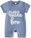 allshope Newborn Baby Boy Summer Outfit Romper Letter Embroidery Short Sleeve by Allshope