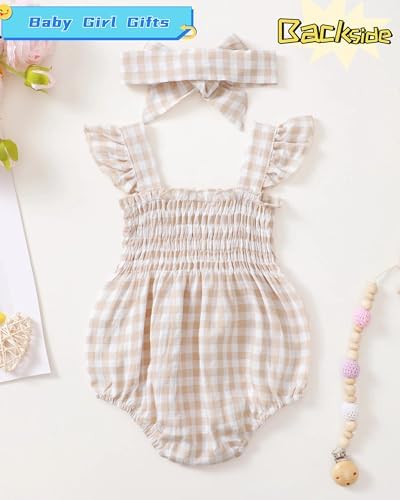 Renotemy Baby Girl Clothes Summer Rompers Cute Outfits Preemie-18 Months | - Image 3