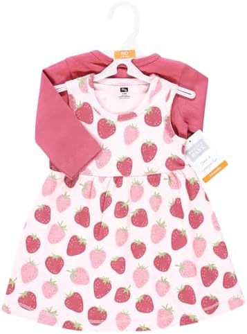 Hudson Baby Infant and Toddler Girls Cotton Dress and Cardigan Set - Image 2