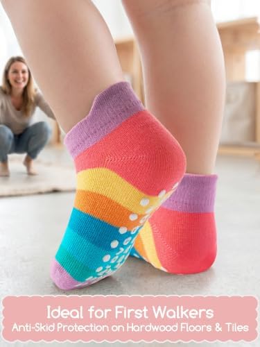 Aroveea Toddler Socks Non Slip Grip Ankle Baby 12 Pack - Image 2