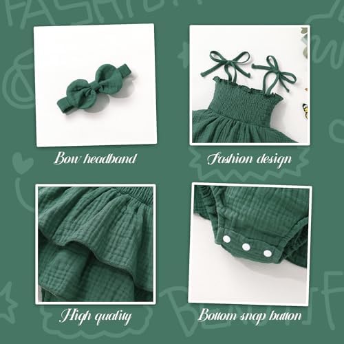 YOUNGER TREE Baby Girl Clothes Infant Summer Romper Dress Sleeveless Bodysuit - Image 5