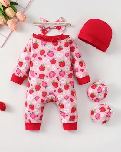 Mikrdoo Newborn Baby Girl Clothes Long Sleeve Romper - Image 4