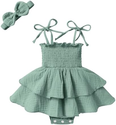YOUNGER TREE Baby Girl Clothes Infant Summer Romper Dress Sleeveless Bodysuit by YOUNGERTREE