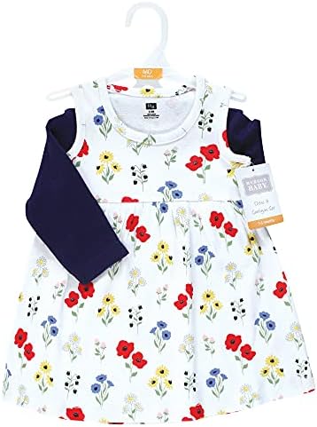 Hudson Baby Infant and Toddler Girls Cotton Dress and Cardigan Set - Image 2