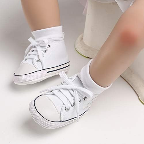 Unisex Baby Girls Boys Canvas High-top Shoes, Newborn Infant Anti-Slip Soft - Image 2