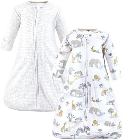 Hudson Baby Unisex Baby Cotton Long-Sleeve Wearable Sleeping Bag by HudsonBaby