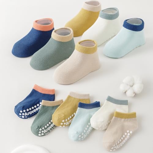 Aroveea Toddler Socks Non Slip Grip Ankle Baby 12 Pack - Image 6